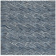 thumbnail image 1 of SAFAVIEH Micro-Loop Hamilton Geometric Area Rug, Dark Blue/Ivory, 5' x 5' Square, 1 of 10