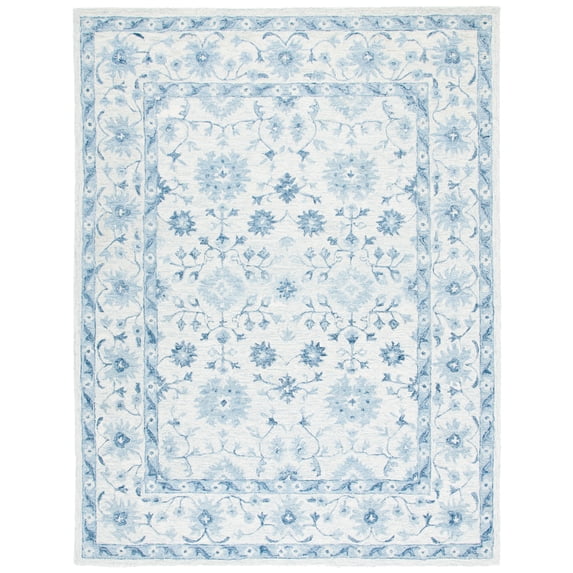 Safavieh Micro-Loop Leon Medallion Area Rug, Blue/Ivory, 5' x 8'
