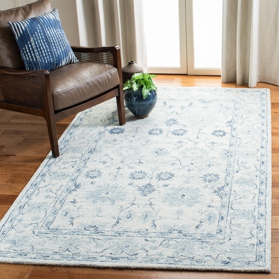Safavieh Micro-Loop Leon Medallion Area Rug, Blue/Ivory, 4' x 6'