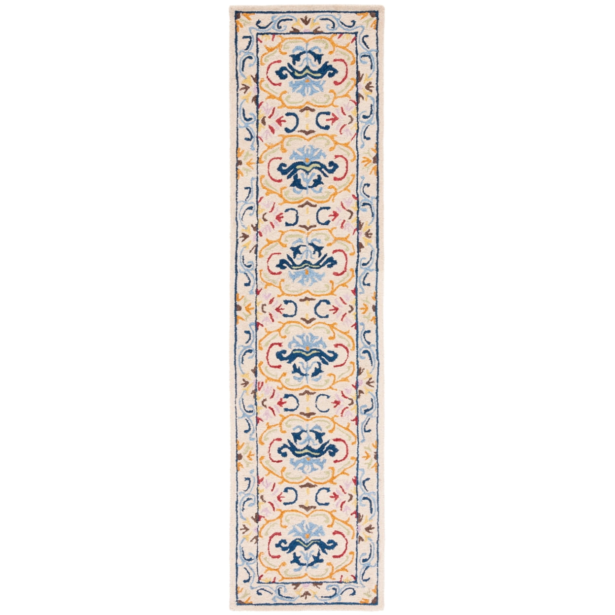 Handmade Blue and Beige Wool Tufted Area Rug