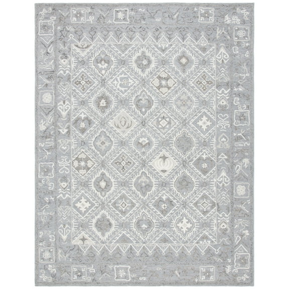 SAFAVIEH Micro-Loop MLP517G Handmade Ivory / Grey Rug