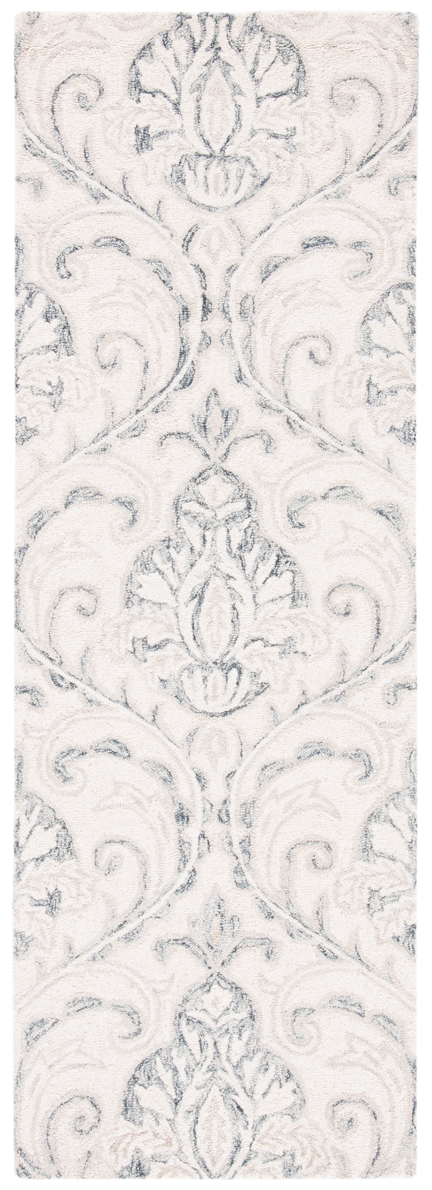 Elegant Ivory Wool 2'3" x 11' Hand-Tufted Non-Slip Runner Rug