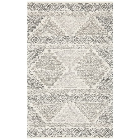 SAFAVIEH Micro-Loop Mackenzie Southwestern Wool Area Rug, Ivory/Light Brown, 2'6" x 4'