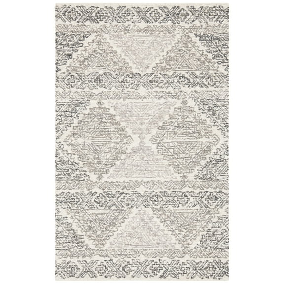 SAFAVIEH Micro-Loop Mackenzie Southwestern Wool Area Rug, Ivory/Light Brown, 2'6" x 4'