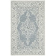 thumbnail image 1 of SAFAVIEH Micro-Loop Marina Floral Bordered Wool Area Rug, Blue/Light Blue, 2'6" x 4', 1 of 6