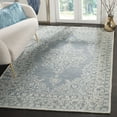 thumbnail image 1 of SAFAVIEH Micro-Loop Marina Floral Bordered Wool Area Rug, Blue/Light Blue, 5' x 5' Square, 1 of 7