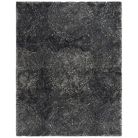 SAFAVIEH Micro-Loop Marvyn Medallion Area Rug, Ivory/Black, 8' x 10'
