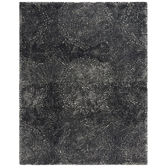 SAFAVIEH Micro-Loop Marvyn Medallion Area Rug, Ivory/Black, 8' x 10'