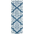 thumbnail image 1 of SAFAVIEH Micro-Loop Meridith Floral Trellis Wool Runner Rug, Blue/Ivory, 2'3" x 7', 1 of 8