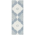 thumbnail image 1 of SAFAVIEH Micro-Loop Mira Geometric Floral Wool Runner Rug, Blue/Ivory, 2'3" x 7', 1 of 6