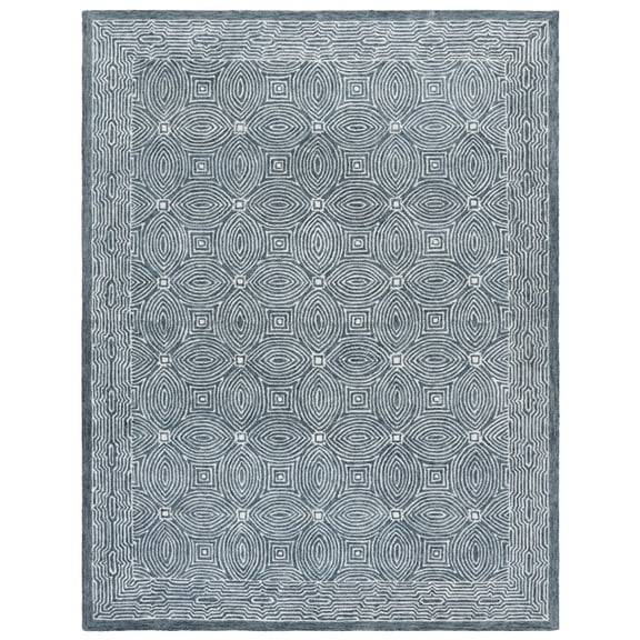 SAFAVIEH Micro-Loop Norton Bordered Area Rug, Navy/Ivory, 8' x 10'