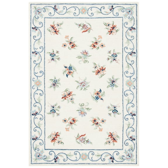 SAFAVIEH Micro-Loop Noweel Diamond Area Rug, Ivory/Grey, 5' x 8'