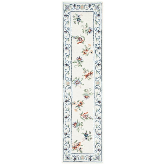 SAFAVIEH Micro-Loop Noweel Diamond Runner Rug, Ivory/Grey, 2'3" x 9'