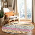 thumbnail image 1 of SAFAVIEH Micro-Loop Oliver Geometric Area Rug, Ivory/Rust, 5' x 5' Round, 1 of 6