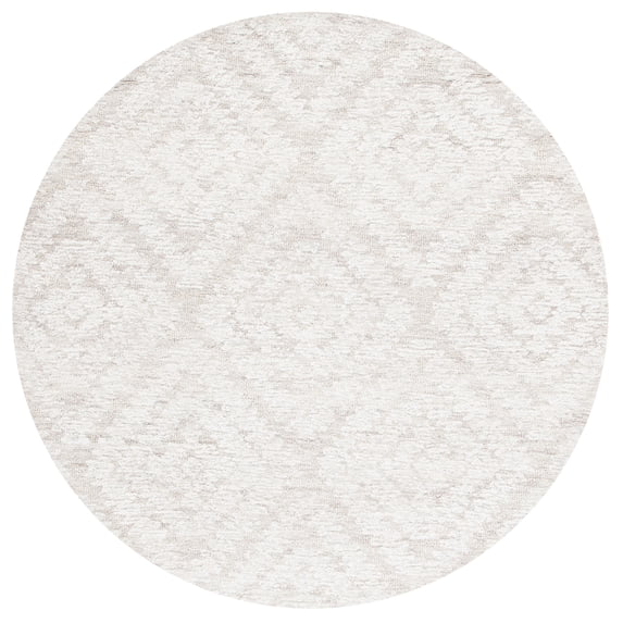 SAFAVIEH Micro-Loop Oraline Diamond Area Rug, Beige/Brown, 5' x 5' Round