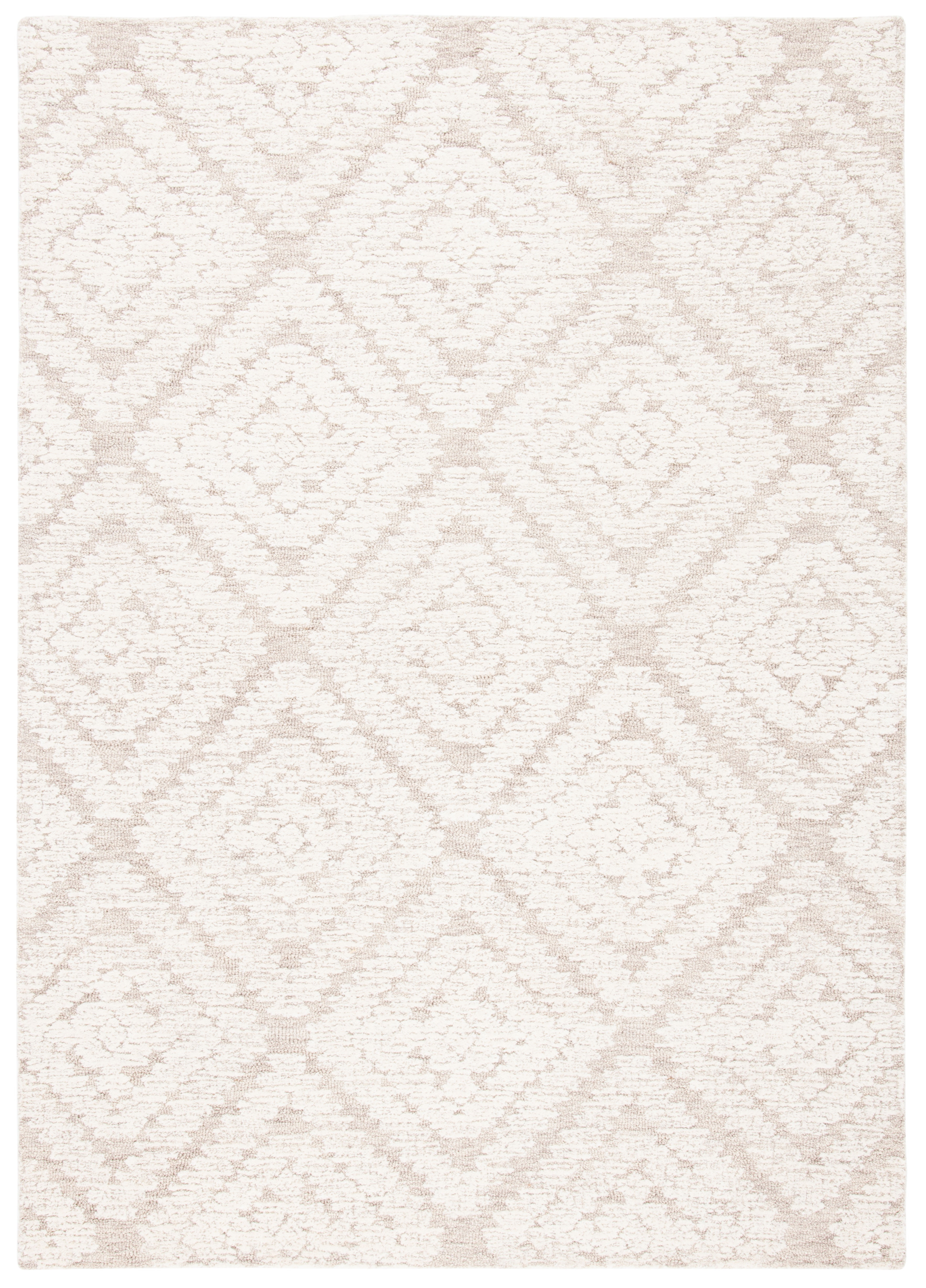 Handmade Beige Wool Tufted 8' x 10' Rectangular Rug