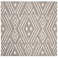 thumbnail image 1 of SAFAVIEH Micro-Loop Orlando Geometric Diamonds Area Rug, Grey/Ivory, 5' x 5' Square, 1 of 4