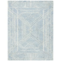 SAFAVIEH Micro-Loop Randall Geometric Area Rug, Light Blue/Ivory, 8' x 10'