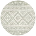 thumbnail image 1 of SAFAVIEH Micro-Loop Regis Geometric Area Rug, Sage/Ivory, 5' x 5' Round, 1 of 7