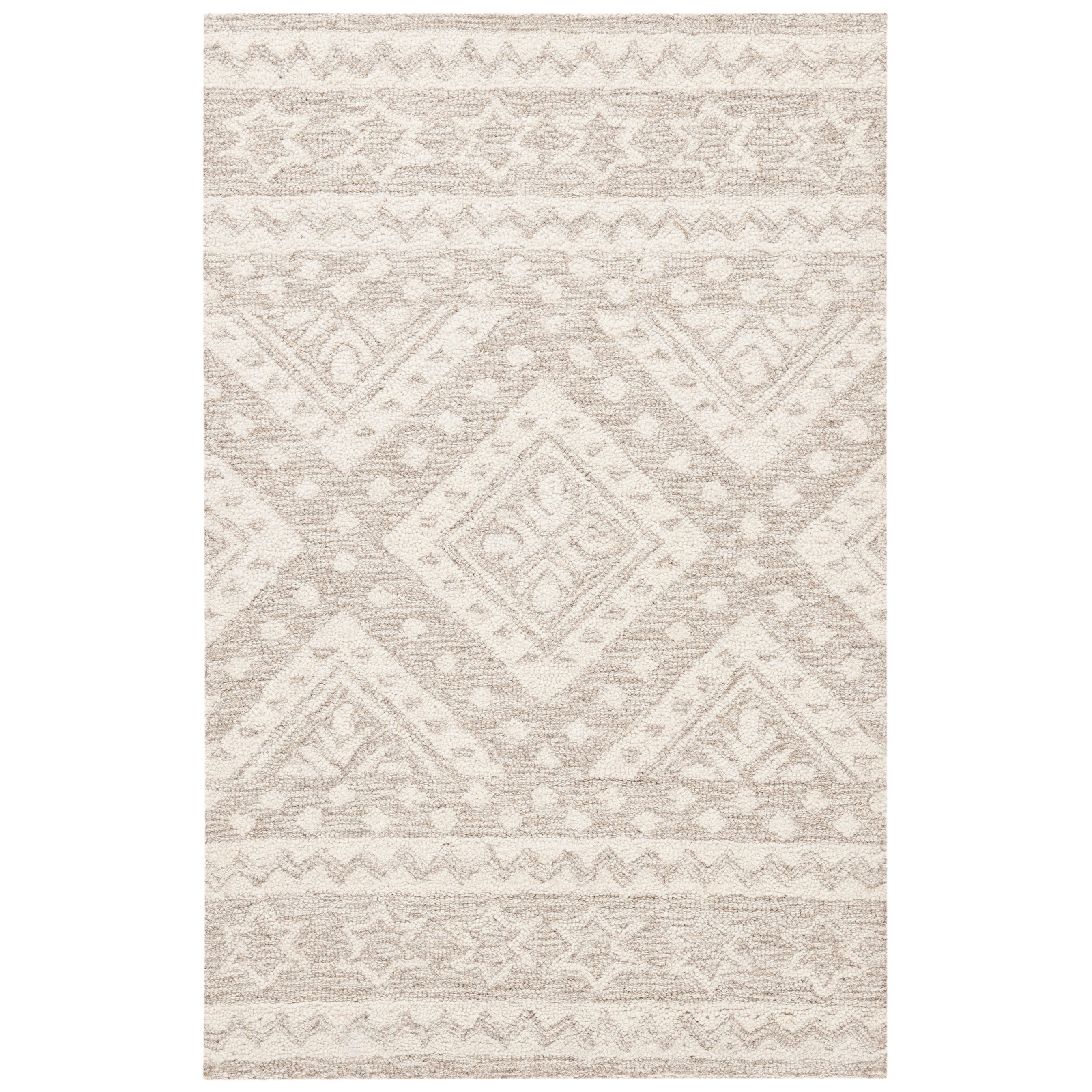 Hand-Tufted Beige/Ivory Woolen Soft Textured Area Rug - 2'6" x 4'