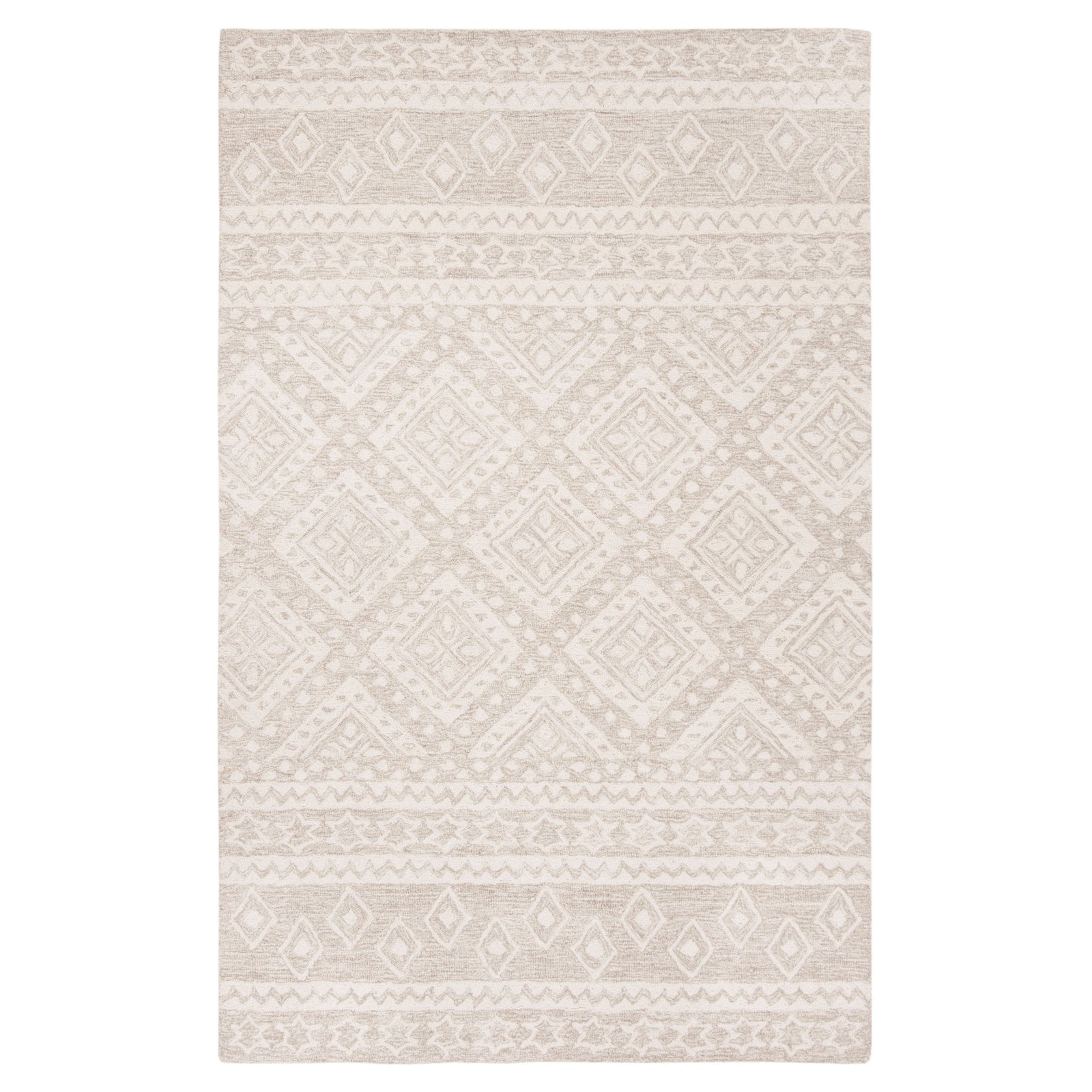Hand-Tufted Beige/Ivory Woolen Soft Textured Area Rug - 2'6" x 4'