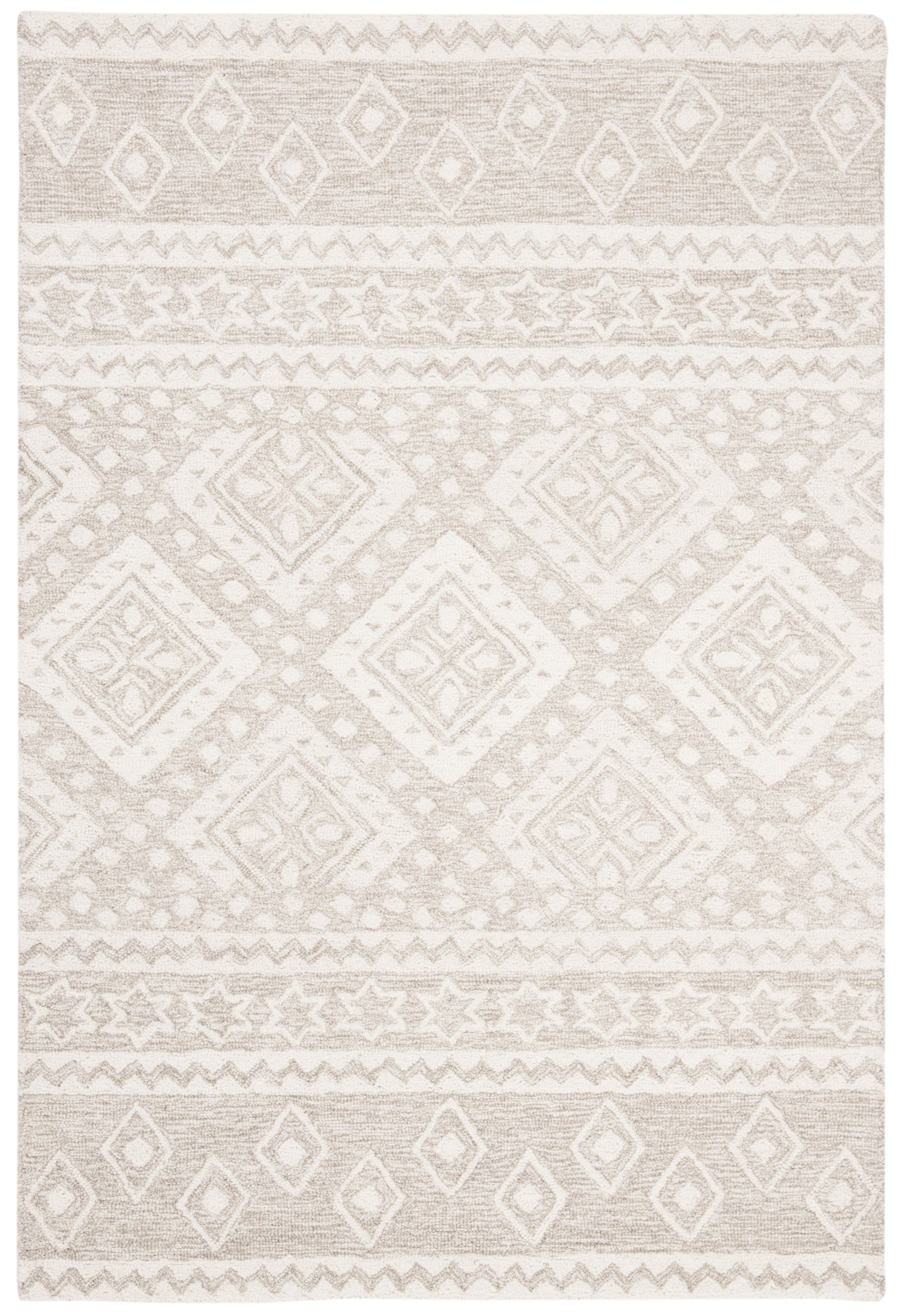Micro-Loop MLP501 Hand Tufted Indoor Area Rug - Beige/Ivory - 4'x6' - Safavieh
