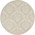 thumbnail image 1 of SAFAVIEH Micro-Loop Romain Damask Floral Wool Area Rug, Silver, 5' x 5' Round, 1 of 3