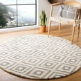 thumbnail image 1 of SAFAVIEH Micro-Loop Steve Geometric Diamonds Wool Area Rug, Grey/Ivory, 5' x 5' Round, 1 of 5