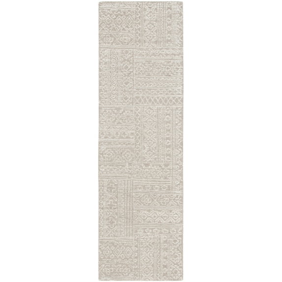 SAFAVIEH Micro-Loop Sylvia Geometric Runner Rug, Beige/Ivory, 2'3" x 8'