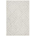 thumbnail image 1 of SAFAVIEH Micro-Loop Tris Geometric Boxes Wool Area Rug, Grey/Ivory, 4' x 6', 1 of 4