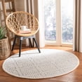 thumbnail image 1 of SAFAVIEH Micro-Loop Tris Geometric Boxes Wool Area Rug, Grey/Ivory, 5' x 5' Round, 1 of 6