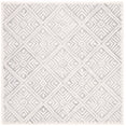 thumbnail image 1 of SAFAVIEH Micro-Loop Tris Geometric Boxes Wool Area Rug, Grey/Ivory, 5' x 5' Square, 1 of 4