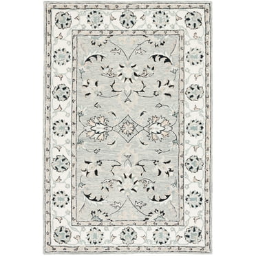 SAFAVIEH Micro-Loop Warwick Medallion Area Rug, Grey/Ivory, 8' x 10'