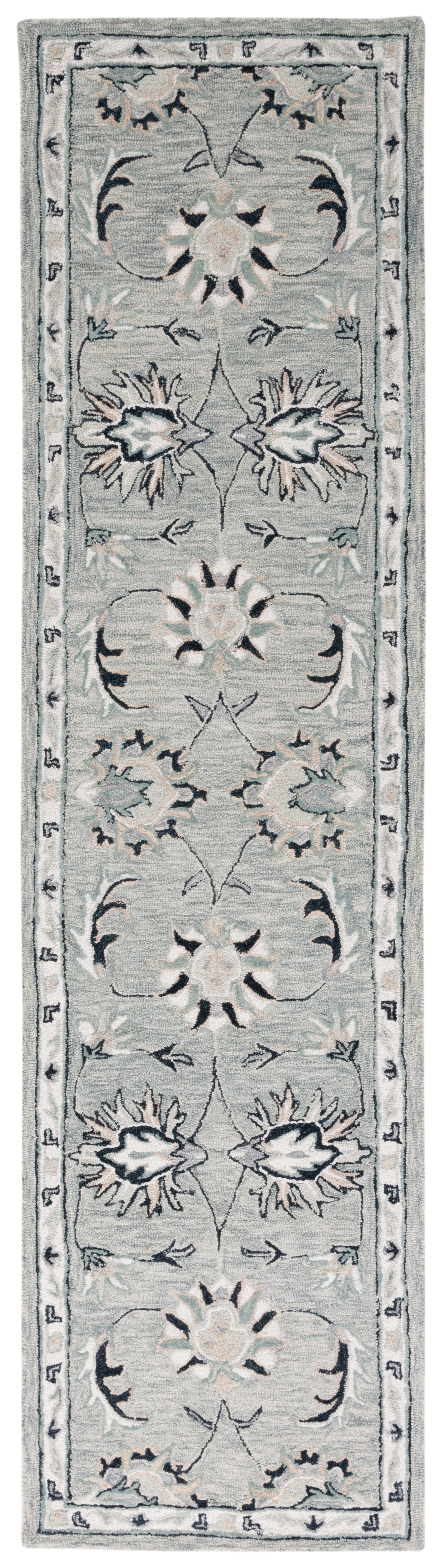 Hand-Tufted Charcoal Wool Runner Rug, 27"x9"