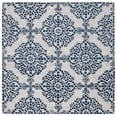 thumbnail image 1 of SAFAVIEH Micro-Loop Wichita Medallion Area Rug, Ivory/Blue, 5' x 5' Square, 1 of 7