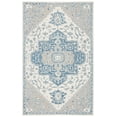thumbnail image 1 of SAFAVIEH Micro-Loop William Medallion Area Rug, Ivory/Blue, 4' x 6', 1 of 8