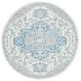 thumbnail image 1 of SAFAVIEH Micro-Loop William Medallion Area Rug, Ivory/Blue, 5' x 5' Round, 1 of 8