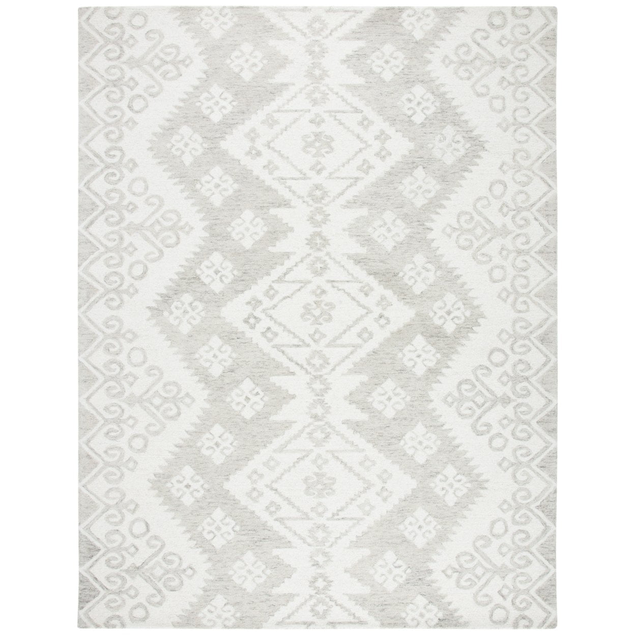 Ivory and Beige Wool Handmade Tufted Area Rug 4' x 6'