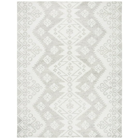 SAFAVIEH Micro-Loop Winona Geometric Striped Area Rug, Ivory/Beige, 4' x 6'