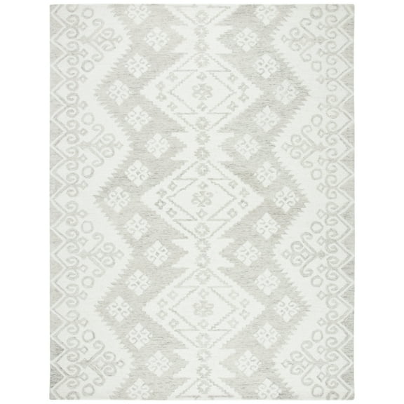 SAFAVIEH Micro-Loop Winona Geometric Striped Area Rug, Ivory/Beige, 8' x 10'