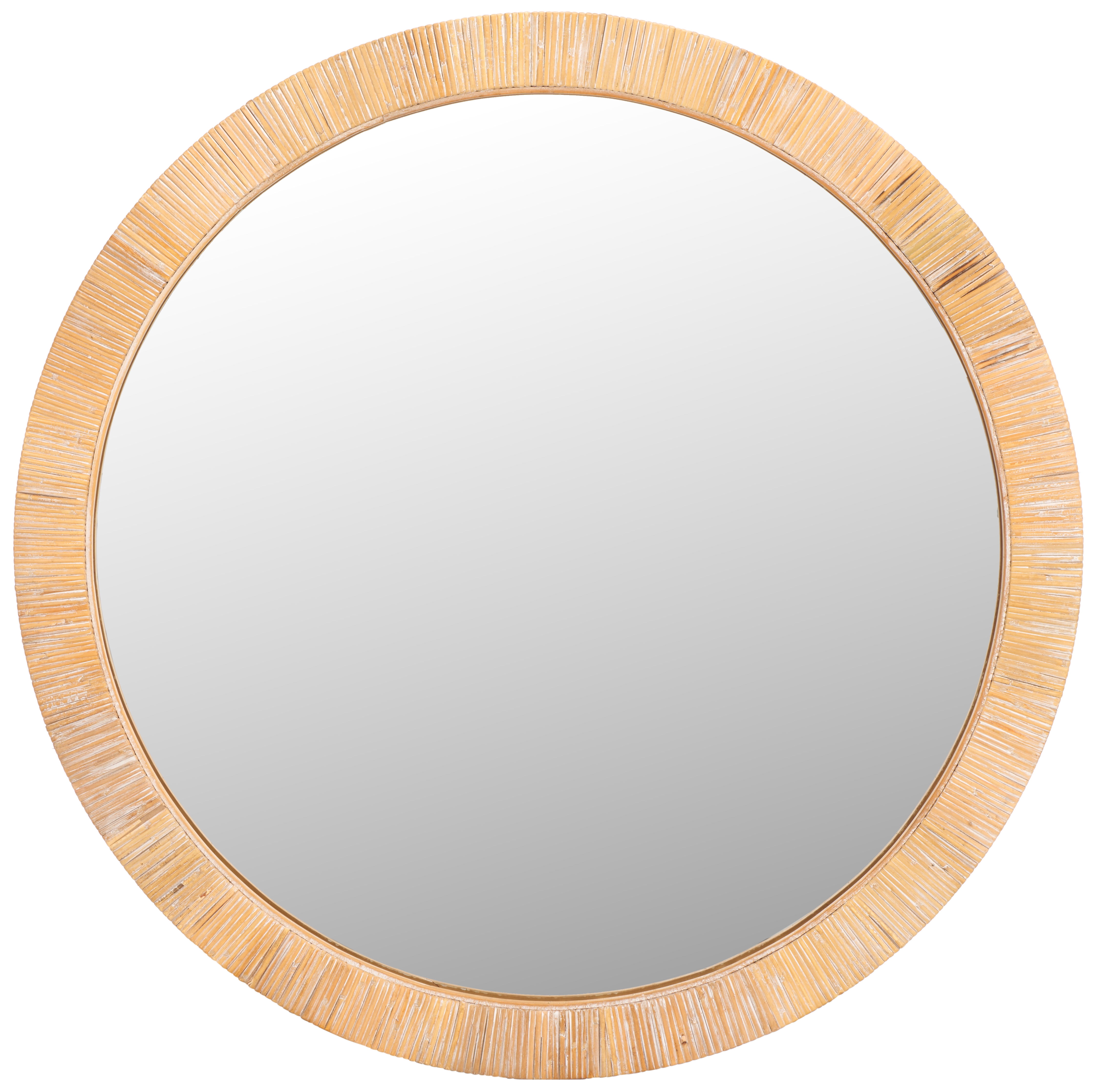 SAFAVIEH Mila 35.75" x 35.75" Natural Natural Wall Mirror