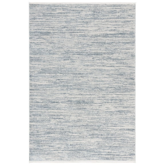 SAFAVIEH Mila Colton Distressed Polyester Area Rug, Blue/Ivory, 5'3" x 7'6"