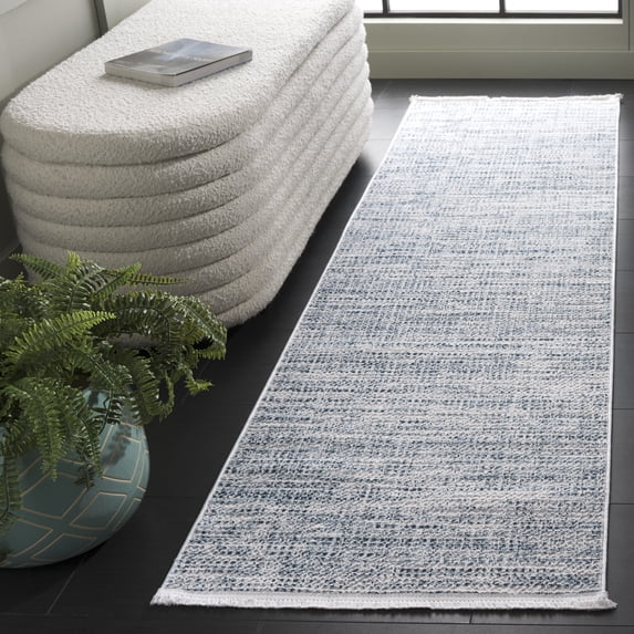 Safavieh Mila Colton Distressed Polyester Runner Rug, Blue/Ivory, 2'2" x 8'