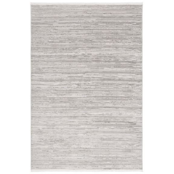 SAFAVIEH Mila Coretta Striped Polyester Area Rug, Gray/Ivory, 8' x 10'