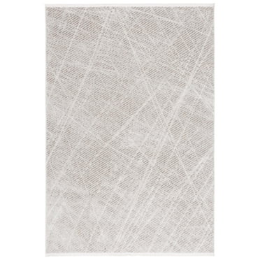 SAFAVIEH Mila Deforrest Distressed Polyester Area Rug, Gray/Ivory, 8' x 10'
