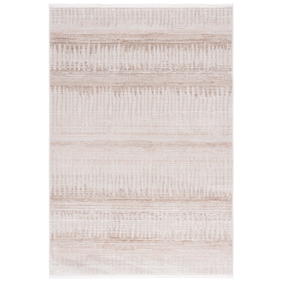 SAFAVIEH Mila Erksine Striped Polyester Area Rug, Ivory/Beige Gray, 5'3" x 7'6"
