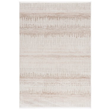 SAFAVIEH Mila Erksine Striped Polyester Area Rug, Ivory/Beige Gray, 8' x 10'