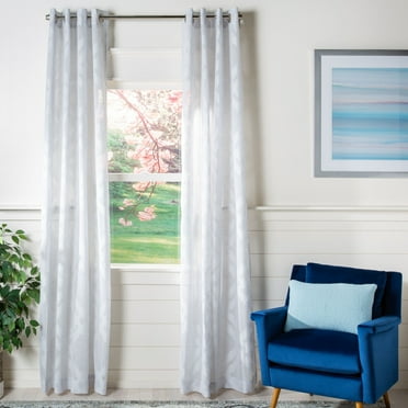 SAFAVIEH Mila Glam Grommet Curtain Window Panel, 52" x 84", Grey
