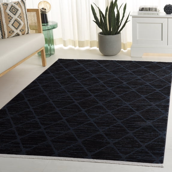 Safavieh Mila Harding Diamond Polyester Area Rug, Brown/Blue Black, 8' x 10'