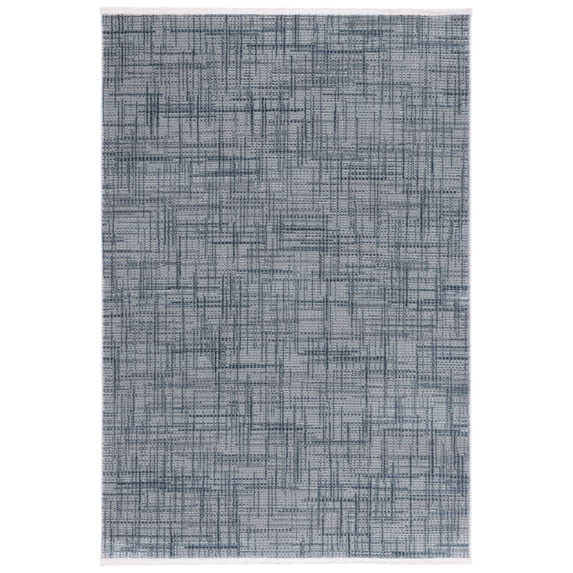 SAFAVIEH Mila Heidi Geometric Striped Polyester Area Rug, Blue/Gray, 5'3" x 7'6"